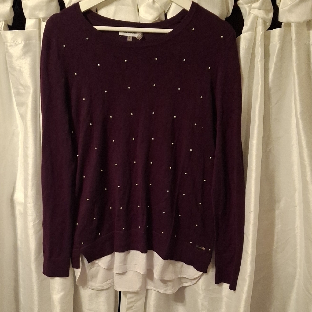 Calvin Klein Maroon Knit Sweater XS